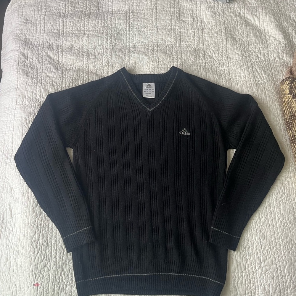 Adidas Black V-Neck Sweater